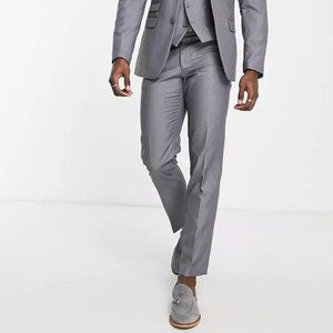 NWOT! French Connection Slim Fit Plain Suit Pants in Gray